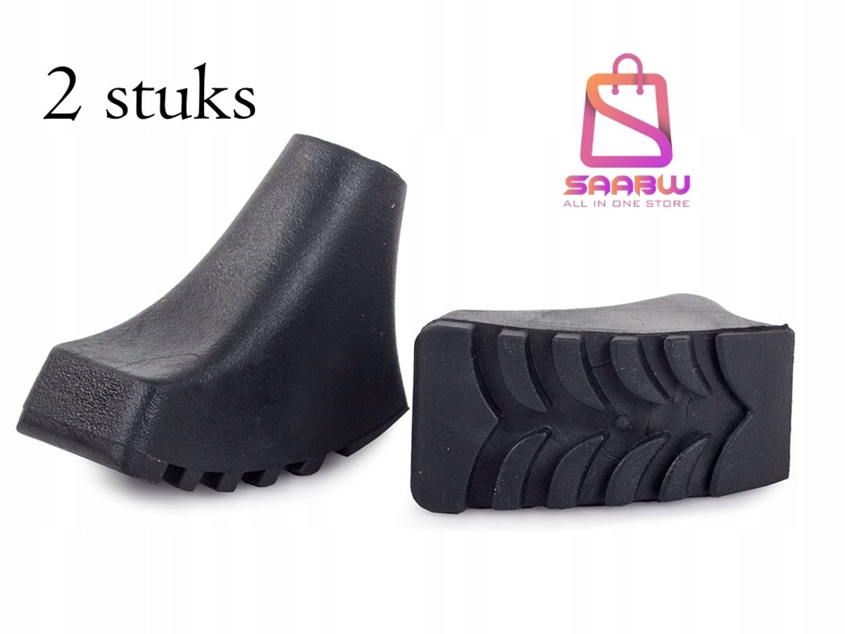 Nordic Walking Stokpunt van Rubber – Duurzaam, Met Profiel – Voor Asfalt en Grind – Zwart – stokpunt – nordic walking stokken verstelbaar – trekkingstokken– 2 stuks – 12872