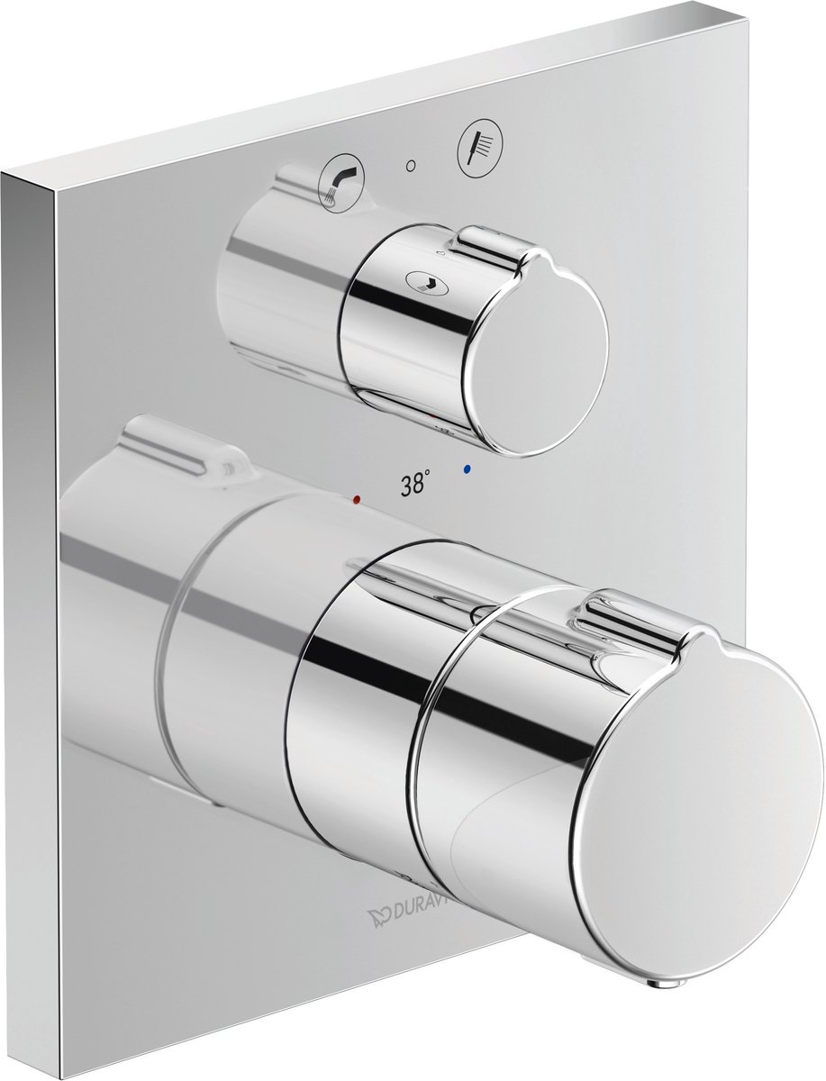 Duravit C.1 - Inbouw thermostatische badkraan, voor 2 functies, chroom C15200013010