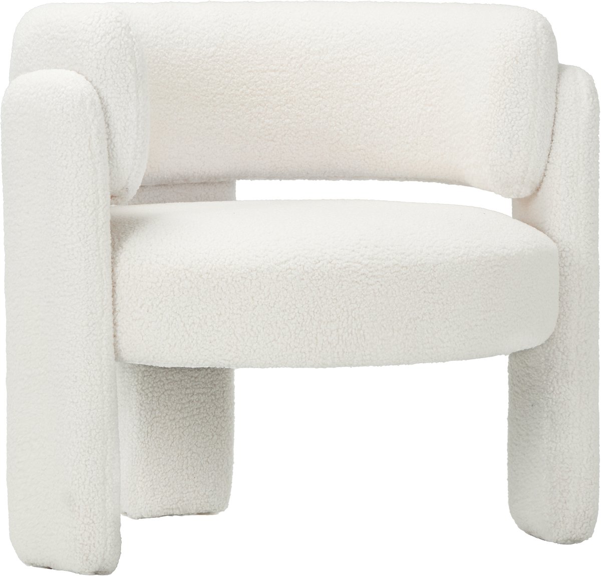 COLAMY Gestoffeerde fauteuil - Accentstoel - Moderne loungestoel - Gewatteerde rugleuning - Zachte fluwelen woonkamerstoel - Roomwit