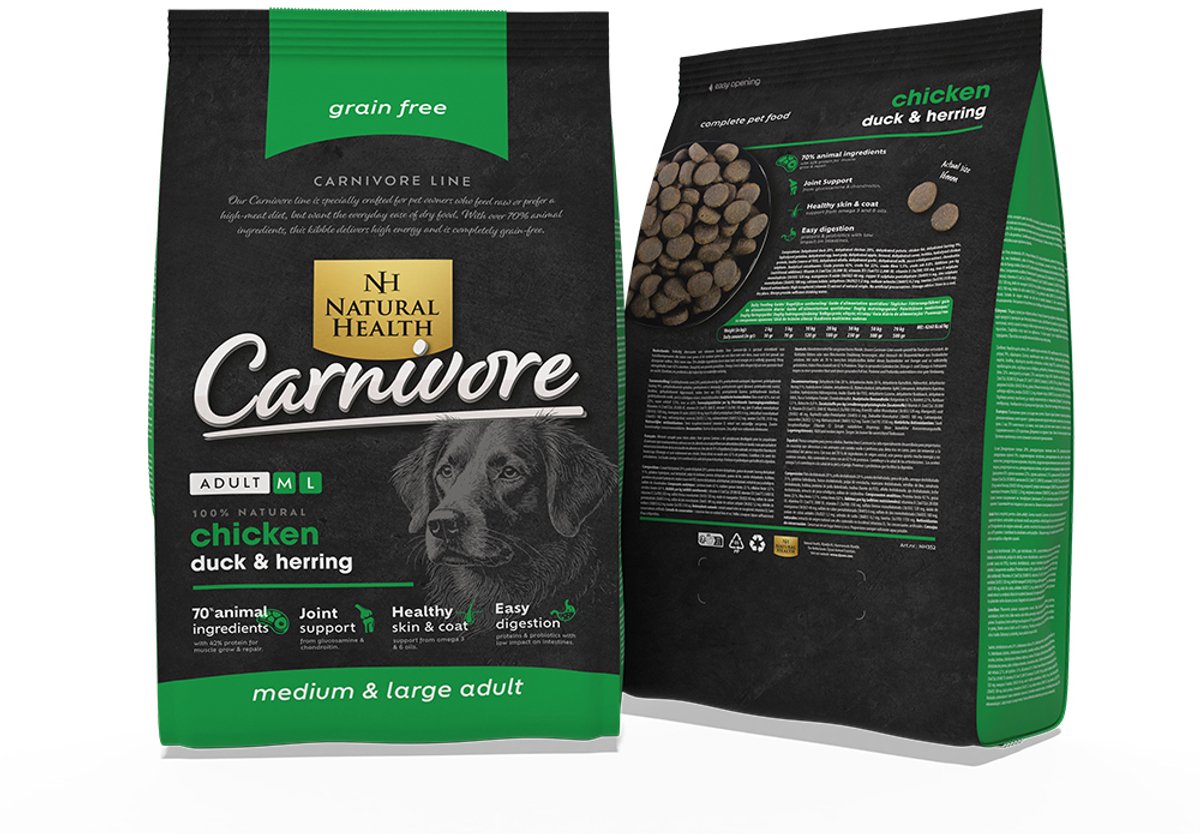 Natural Health hondenvoer Carnivore Adult 2 kg - Hond
