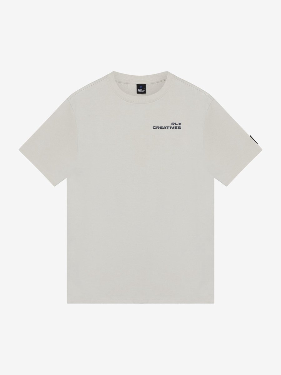 Rellix Oversized T-shirt Polo's & T-shirts Jongens - Polo shirt - Ecru - Maat 140