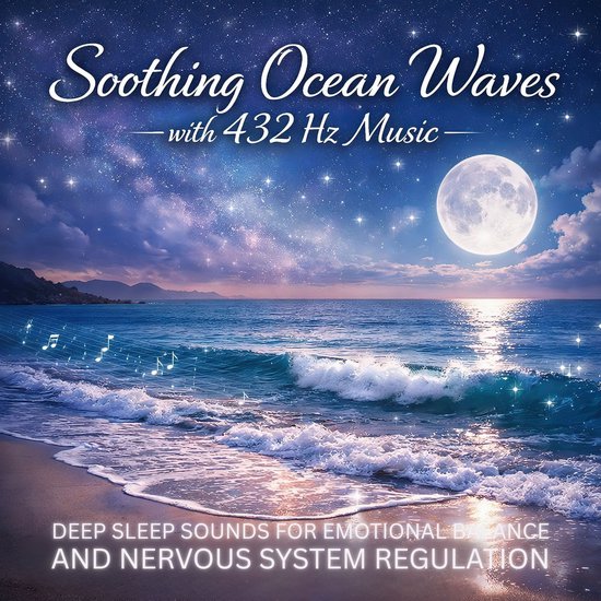 Soothing Ocean Waves with 432 Hz Music /// All Night Sleep S ... - cover