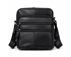 THL Design - Leren Schoudertas Heren / Dames - Kleine tas - Echt Leder - Zwart