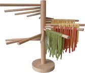 YUGN Pasta Droogrek 16 armen - Hout - 33 x 12 cm - Pastarek - Pastadroogrek - Met eBook