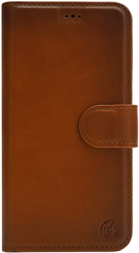 Coque iPhone 15 Bouletta BookCase en cuir - Cognac Brûlé
