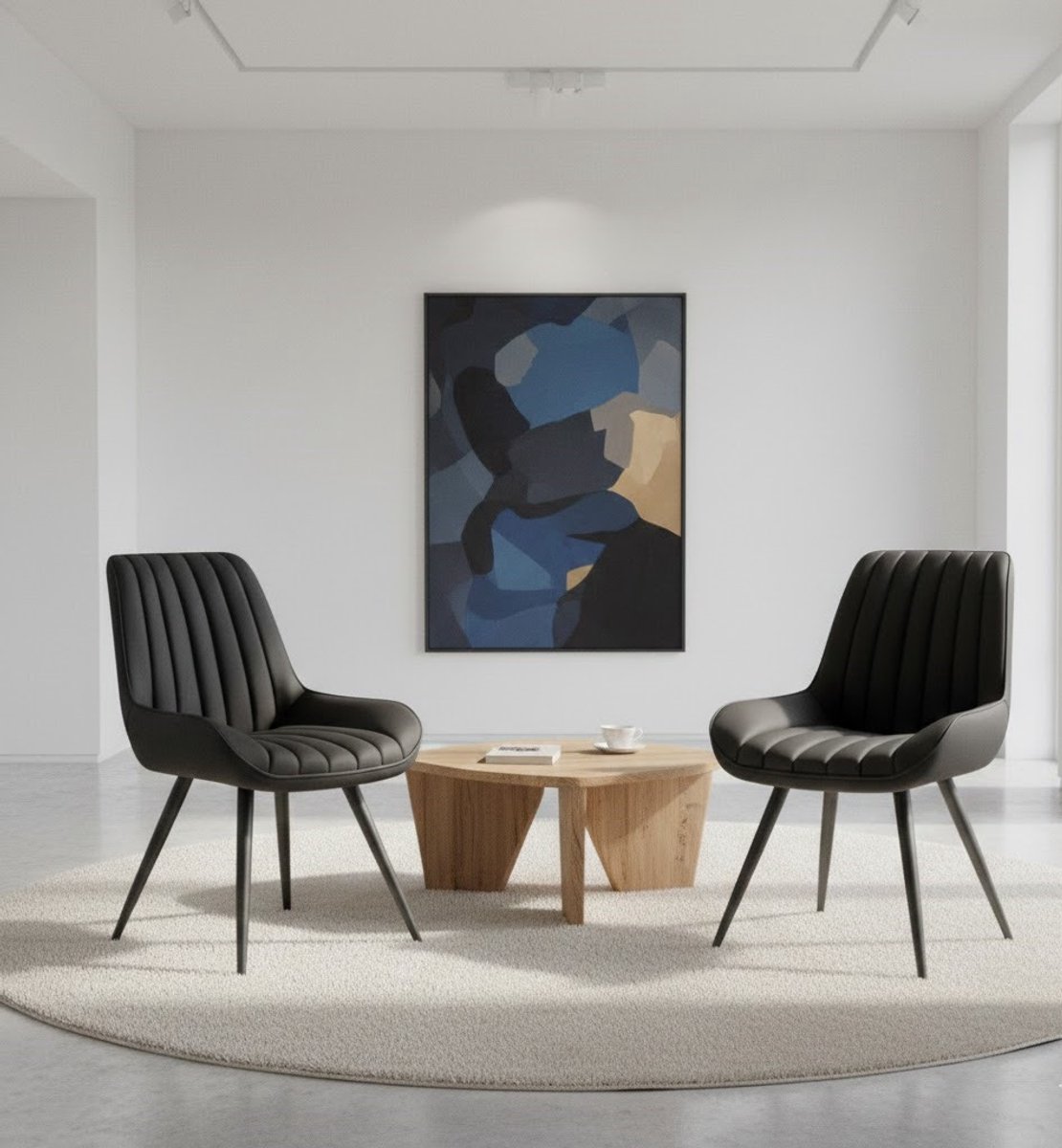 Velora Luxe Fluwelen Eetkamerstoelen Set van 4 - Zwart - Modern Design met Metalen Poten - 150 kg draagvermogen - Ergonomische Keukenstoelen met Hoge Rugleuning Merk: Casa Serena