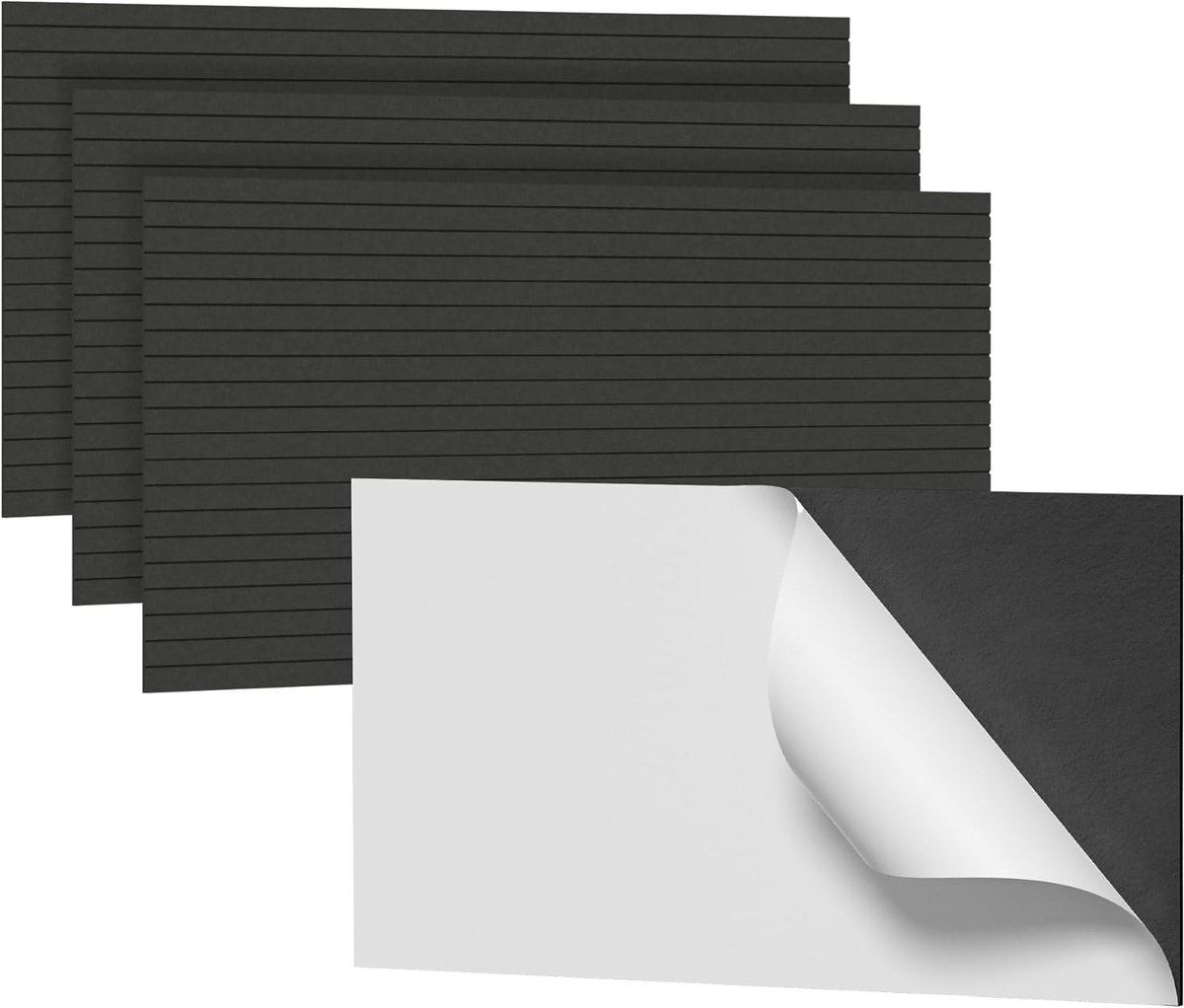 Pak Van 4 - Zelfklevende Geluidsisolatiepanelen - 120 x 60 cm - Polyestervezel - Geluidsisolatie Wandpanelen - akoestische Wandbekleding - Voor Studio En Kantoor - Zwart - NAIZY