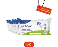 6x - MoliCare® Skin 3in1 Vochtige verzorgingsdoekjes- 6x 30 stuks - Voordeelverpakking