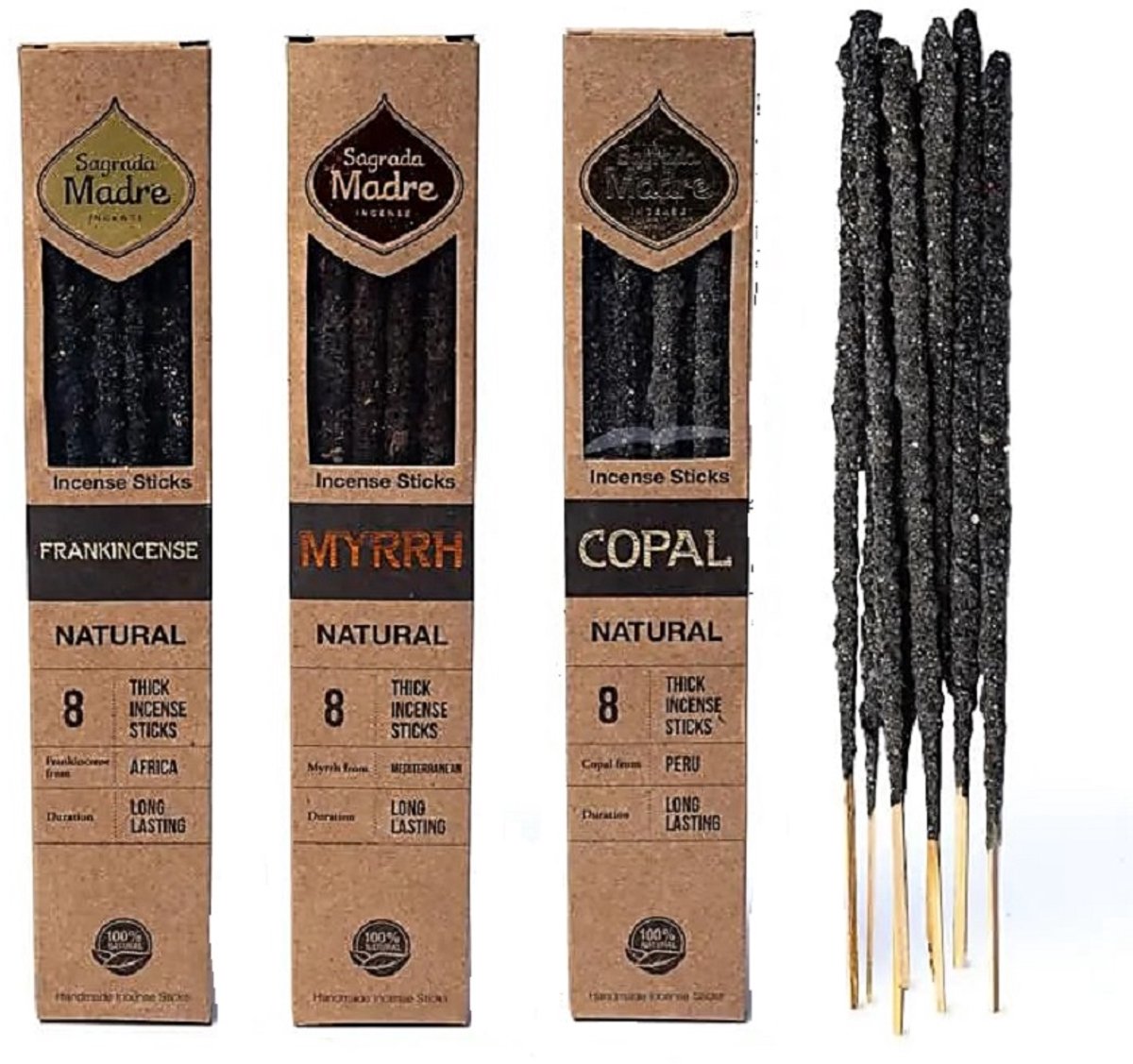 Sagrada madre - wierook - copal - frankincense - mirre - 3 doosjes