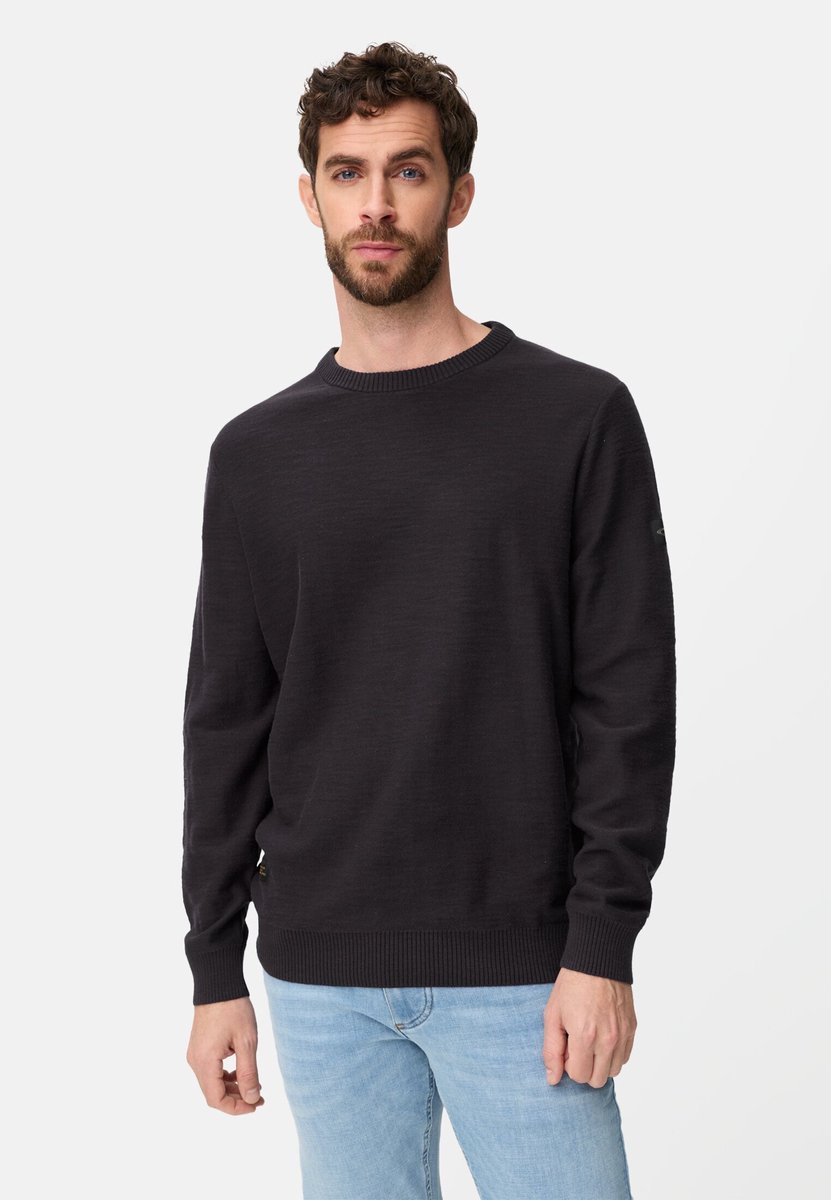 camel active Gebreide trui van puur katoen - Maat menswear-M - Donkerblauw