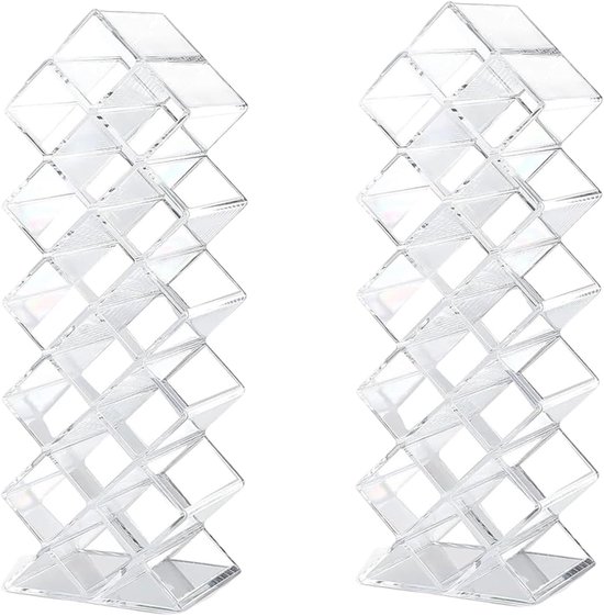 Lipstick organizer - Lipstickhouder - Cosmetica organizer - Lipstick organizer met 16 vakjes - Acryl lipstickhouder - Set van 2
