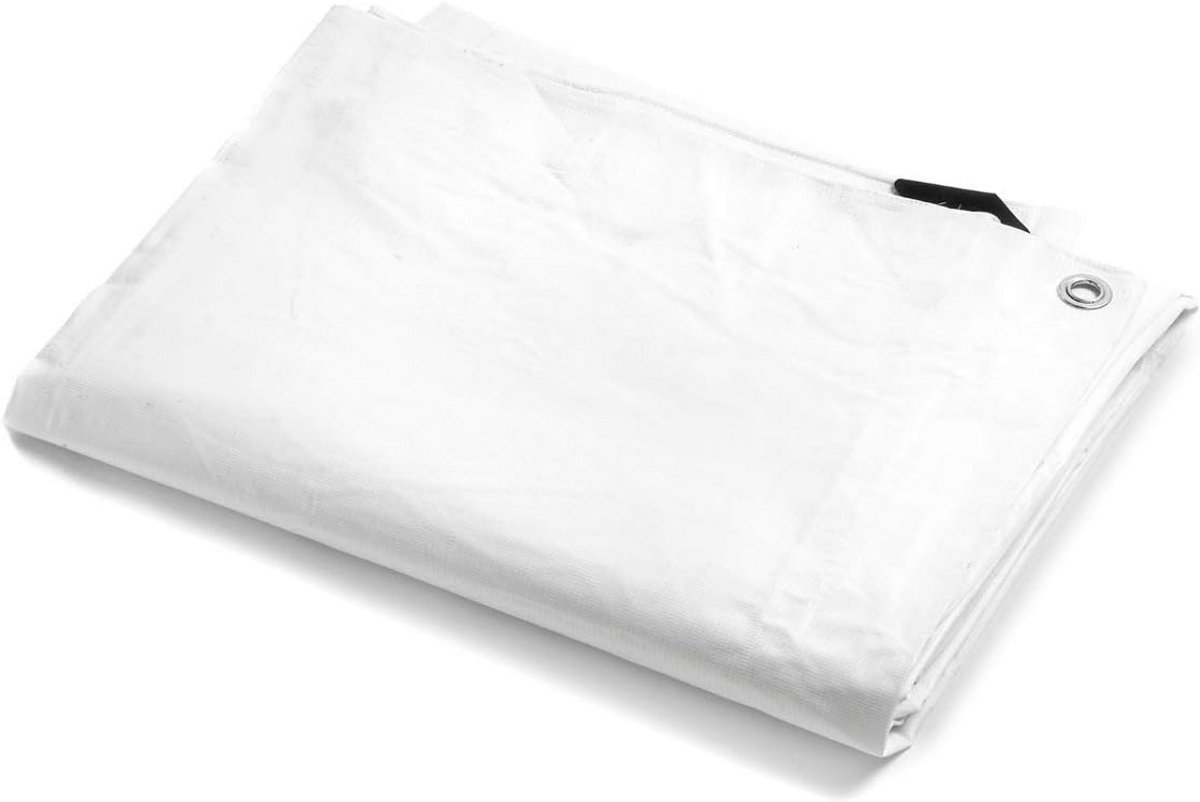 Zwaar PVC Dekzeil 260g/m² Waterdicht met Ringen - Wit - Diverse Groten