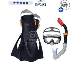 Bestway Duikset Zwart – Snorkelset met Hypoallergene Duikbril en Snorkel voor Kinderen en Volwassenen – Zwemset voor Zwembad en Zee – Comfortabele Pasvorm – Heldere Lens – Verstelbare Band – Ideaal voor Vakantie en Waterpret – Met Ebook