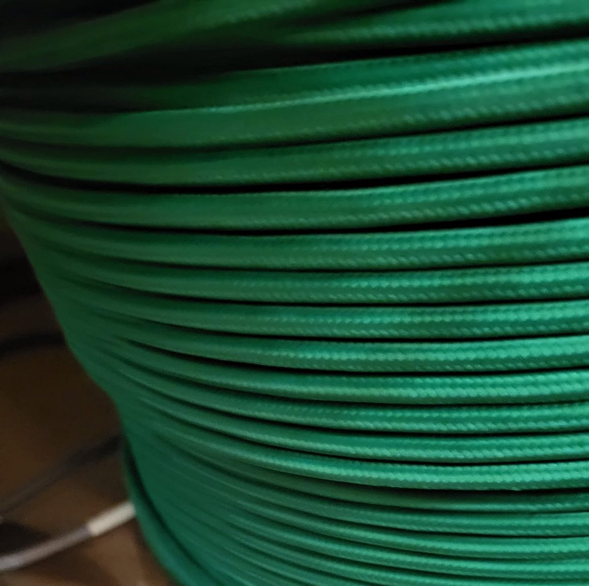 Ronde Stofkabel in Donkergroen - 3-aderig 0.75mm2