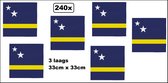 240x Servetten Curacao 33cm x 33cm - 3 laags - Servet diner eten knoeien restaurant BBQ thema feest verjaardag feest