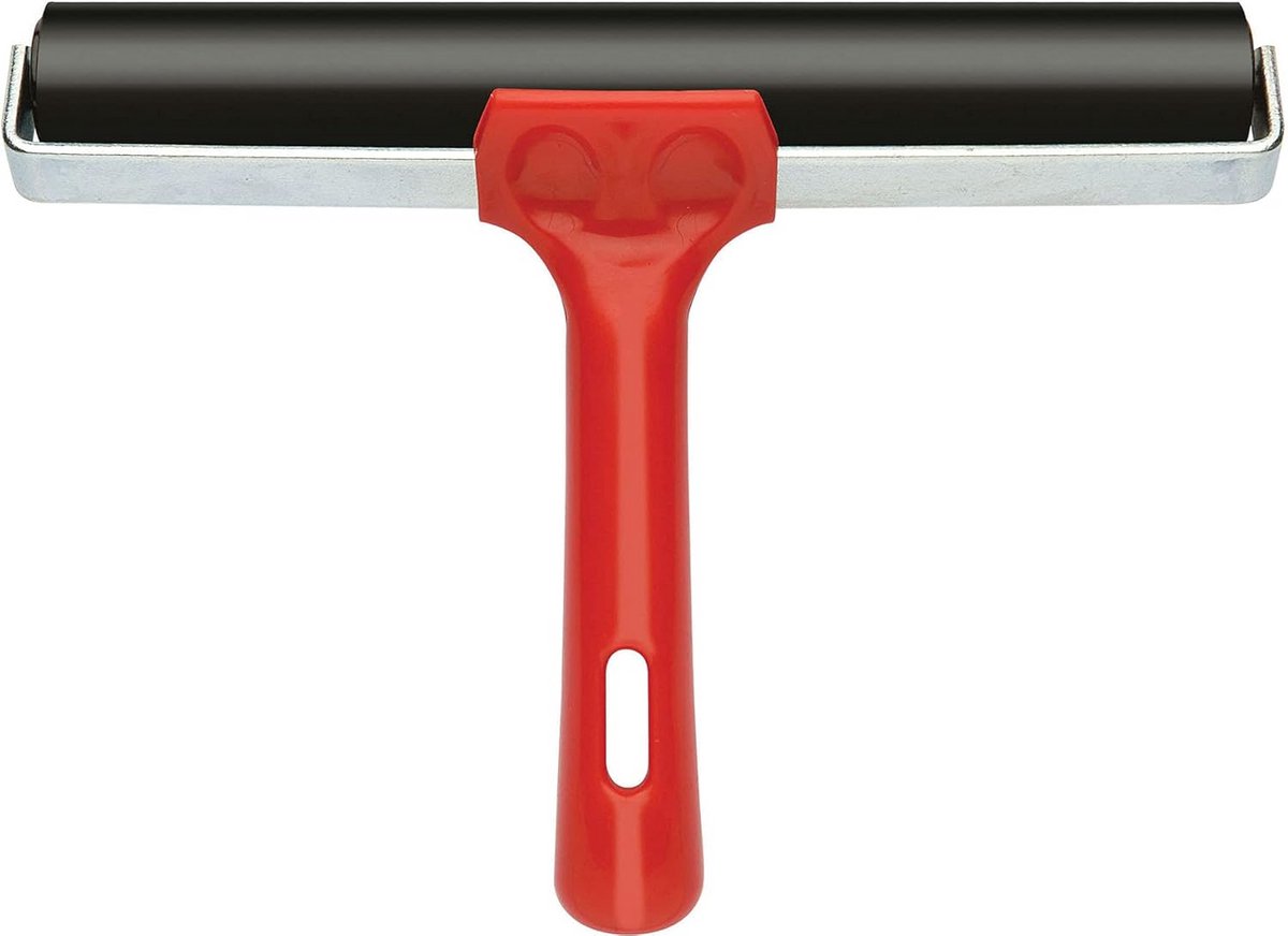 Rubberen Roller Zwart Rood - 20 cm - Geschikt voor Linodruk