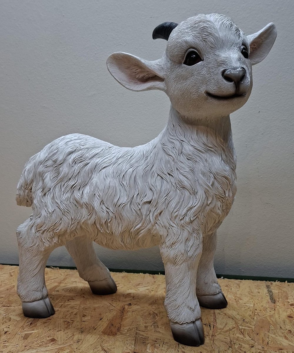 Levensechte Geit staand beeld - 45cm hoog - polyresin - polystone - Decoratie - Woonaccessoires - Beeld - Boerderijdieren
