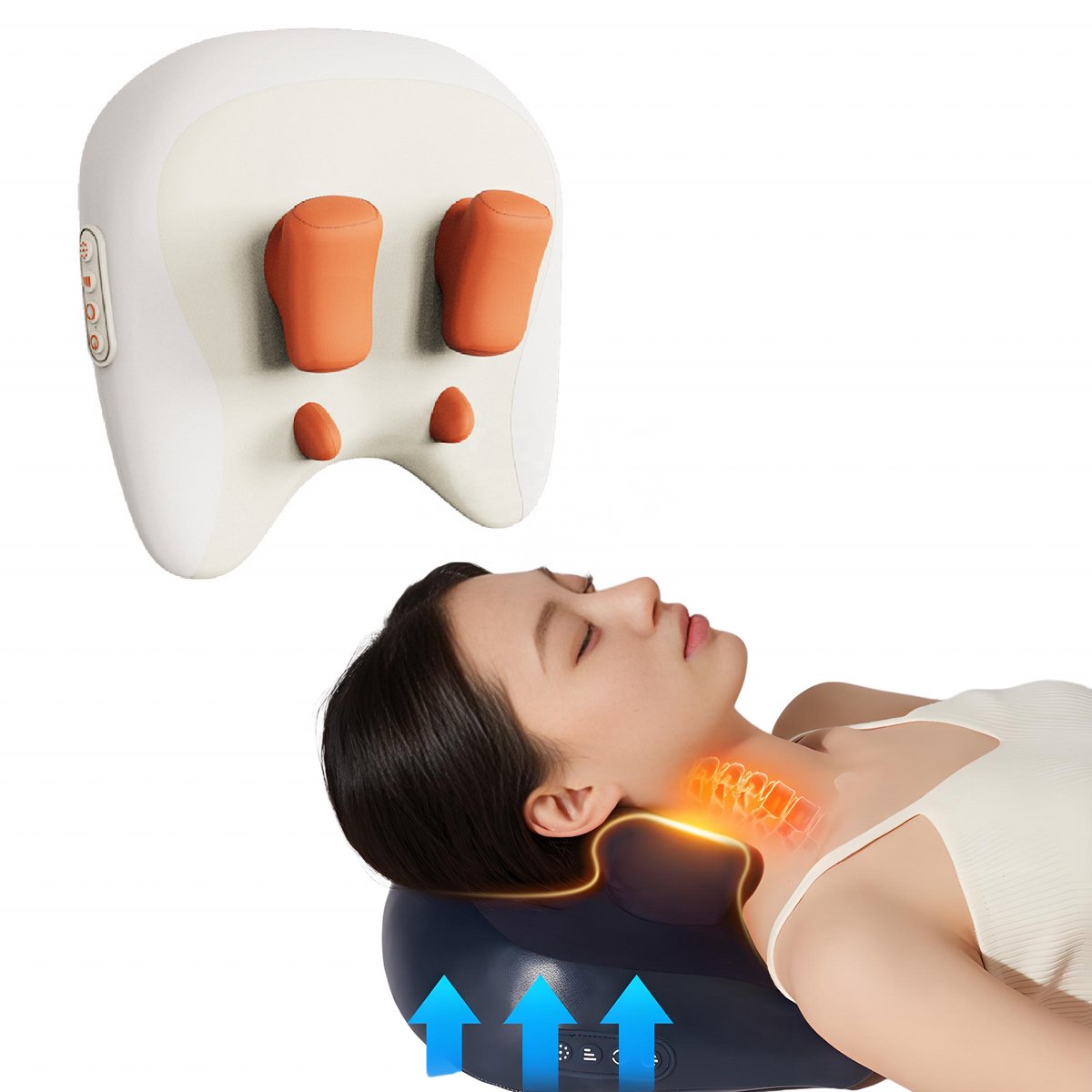 Massage Apparaat voor Nek - Rug - Benen - Warmtefunctie - Draadloos - Betere Bloedsomloop - Massagetherapie - Pijnverlichting - Shiatsu massage - Massagekussen - WIT
