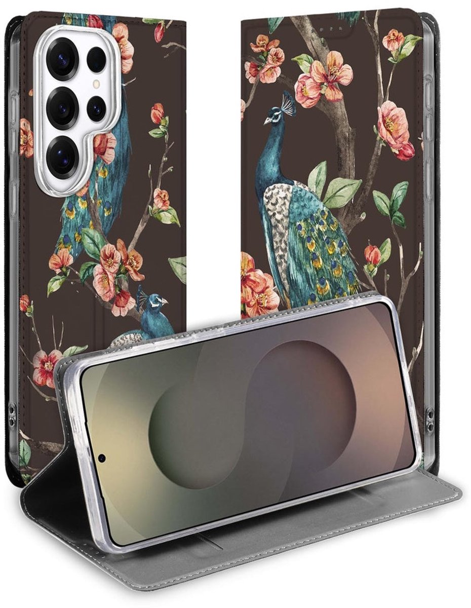 Book Wallet Case Samsung Galaxy S26 Ultra Pauw met Bloemen
