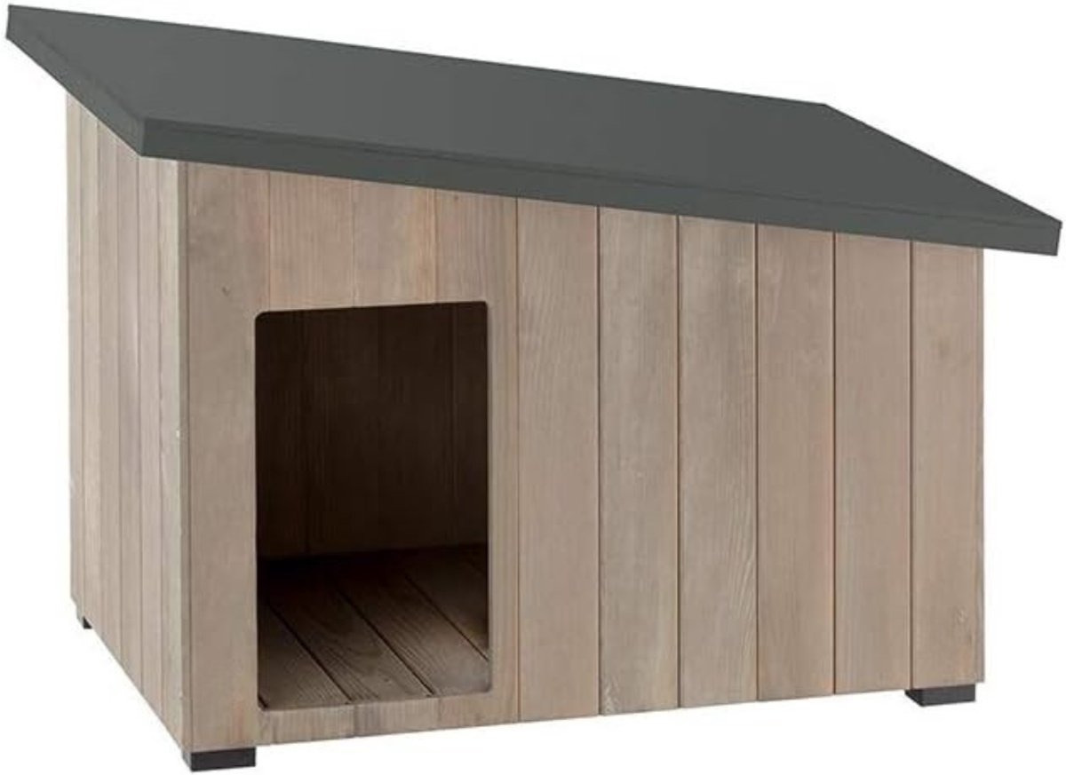 SCH® Hondenhok Buiten - Hondenhok - Bruin en Grijs - 33cm x 59cm x 45cm