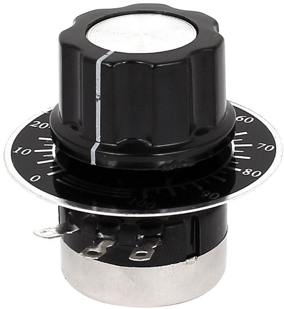 5K Ohm Roterende Potentiometer met Draaiknop en Schaalverdeling - Conische Koolstof
