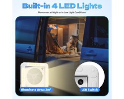 Universele Dakventilator met LED Verlichting voor Camper en Caravan - 12V Dakluik Ventilatie