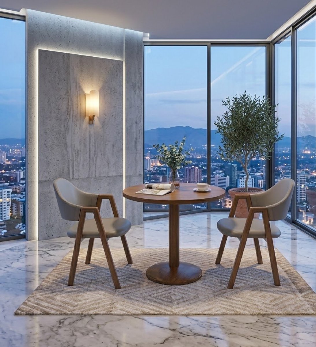 Serena Ronde eettafelset met 2 stoelen – Mid-century design voor moderne interieurs Casa Serena