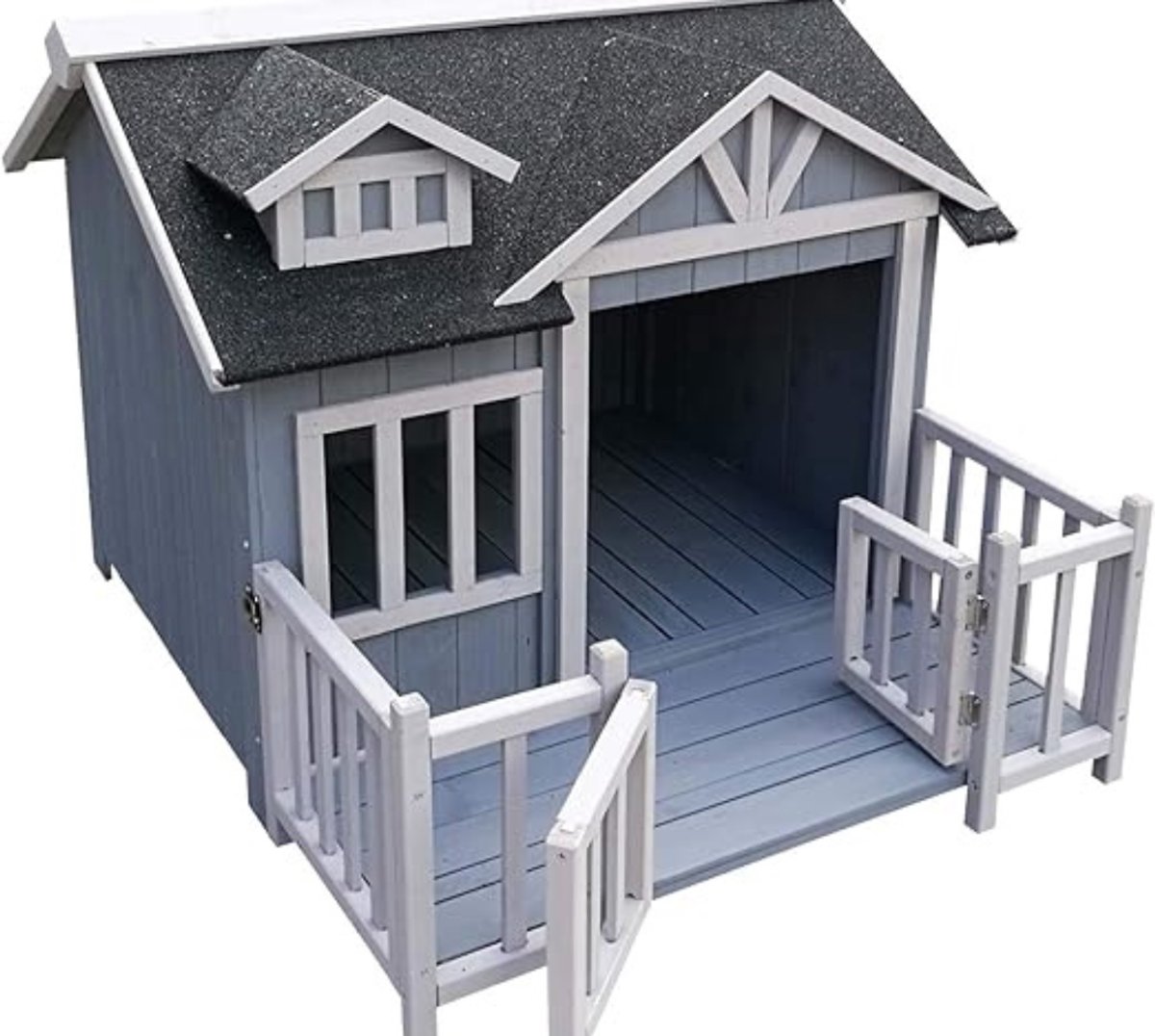 SCH® Hondenhok Buiten - Hondenhok - Grijs en Wit - 35cm x 94cm x 78cm