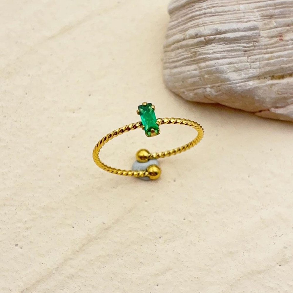 Ring Si Amor Sieraden RDLT8032-G-2-B-YH Roestvrij Staal Kleur Goud