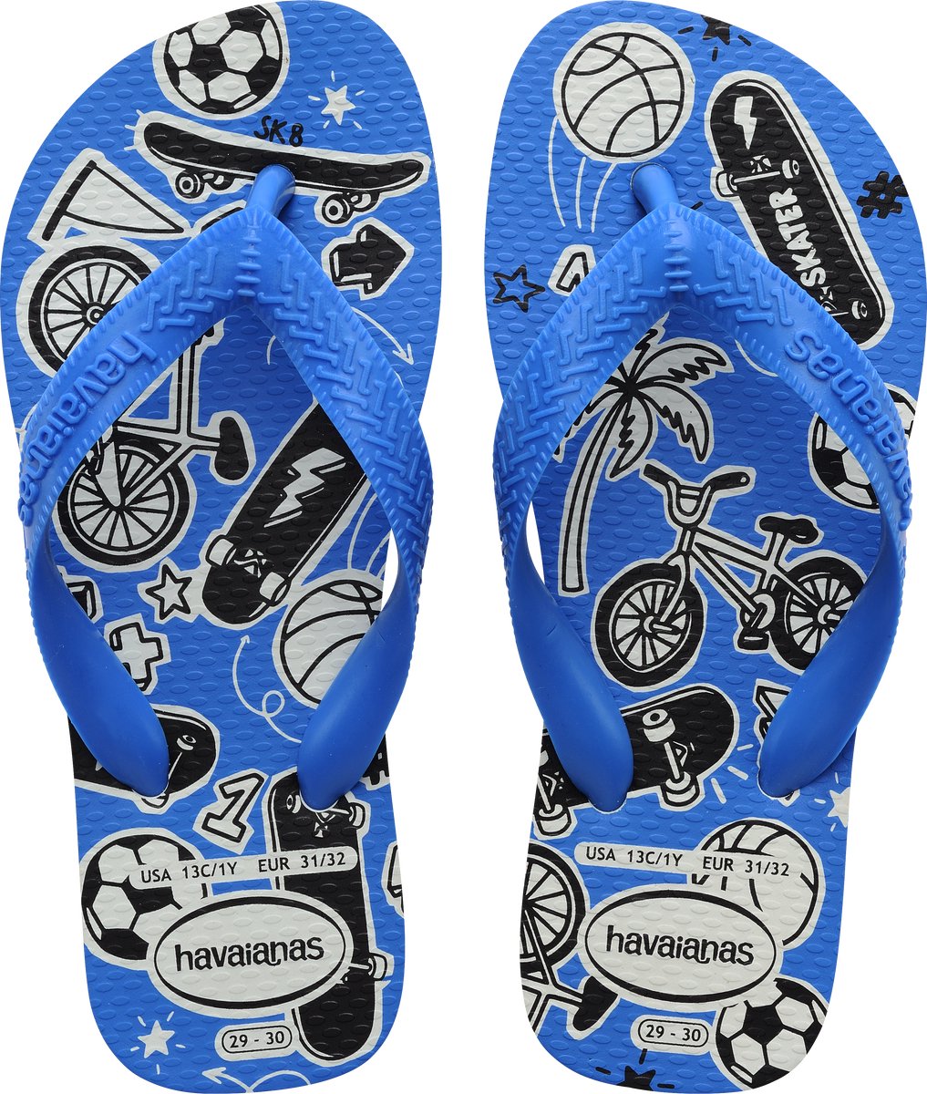 Havaianas HAV. KIDS ATHLETIC Wit/Blauw Jongens Slippers - Wit/Blauw