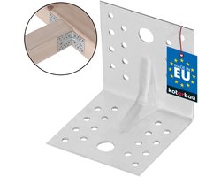 KOTARBAU® Hoekverbinder, Verzinkt Staal, 80 x 80 x 80 mm, Zilver, Hoekanker Met Ril, Zware Hoekverbinding, Hoekijzer, Versterkingshoek, Montagehoek Voor Houtconstructies