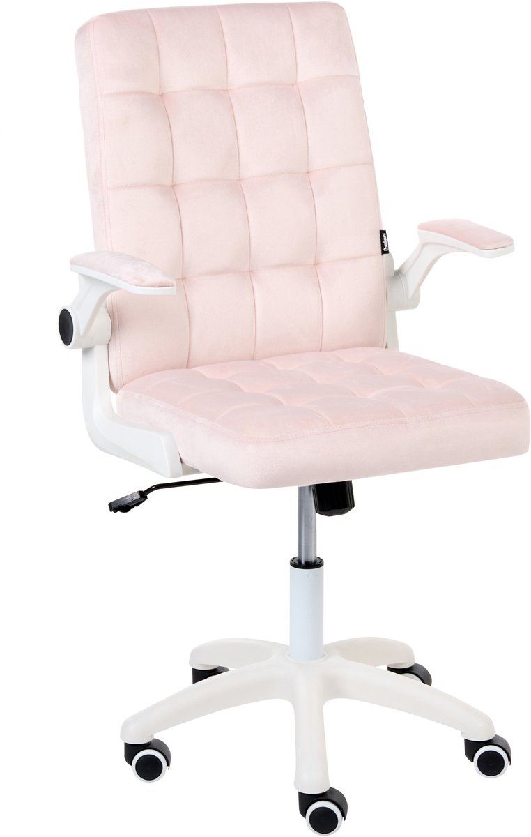 Beliani DANDY - Bureaustoel - Pastelroze - Fluweel