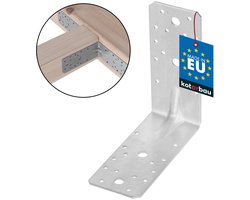 KOTARBAU® Hoekverbinder, Verzinkt Staal, 150 x 150 x 65 mm, Zilver, Hoekanker Met Ril, Zware Hoekverbinding, Hoekijzer, Versterkingshoek, Montagehoek Voor Houtconstructies