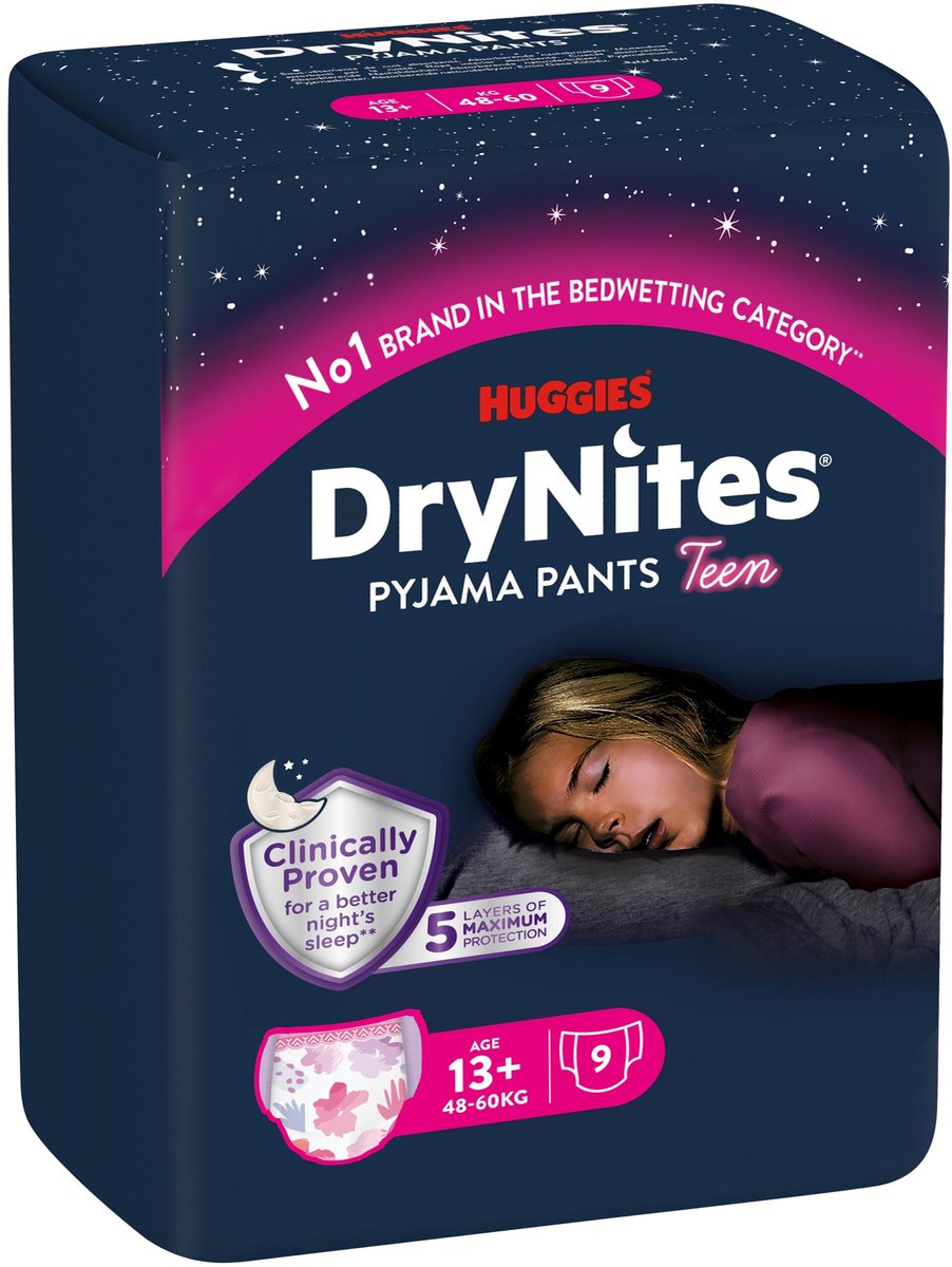 Huggies Drynites teen 13+kg girl 9 Stuks