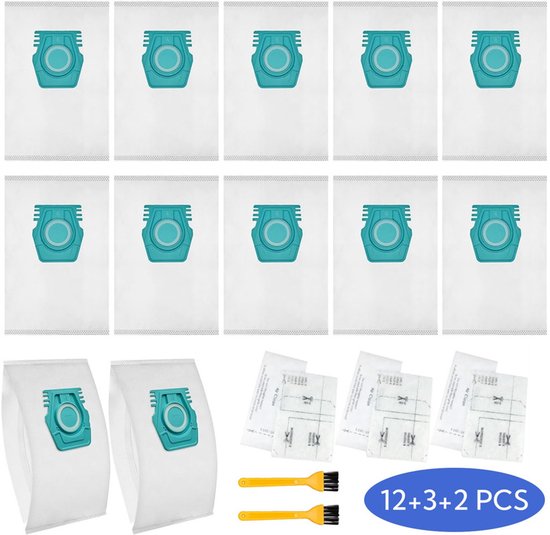 12 Stofzuiger Stofzakken Vervanging voor Miele TU Guard L1/Guard S1/CO Guard M1 Stofzuiger Accessoire Stofzak - 3 sets Filter Katoen Kleine borstel
