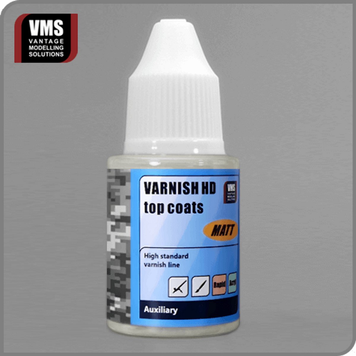 VMS Varnish HD Matt – 30 ml | Matte Vernis voor Modelbouw | Beschermende Toplaag voor Plastic, Resin & Metaal