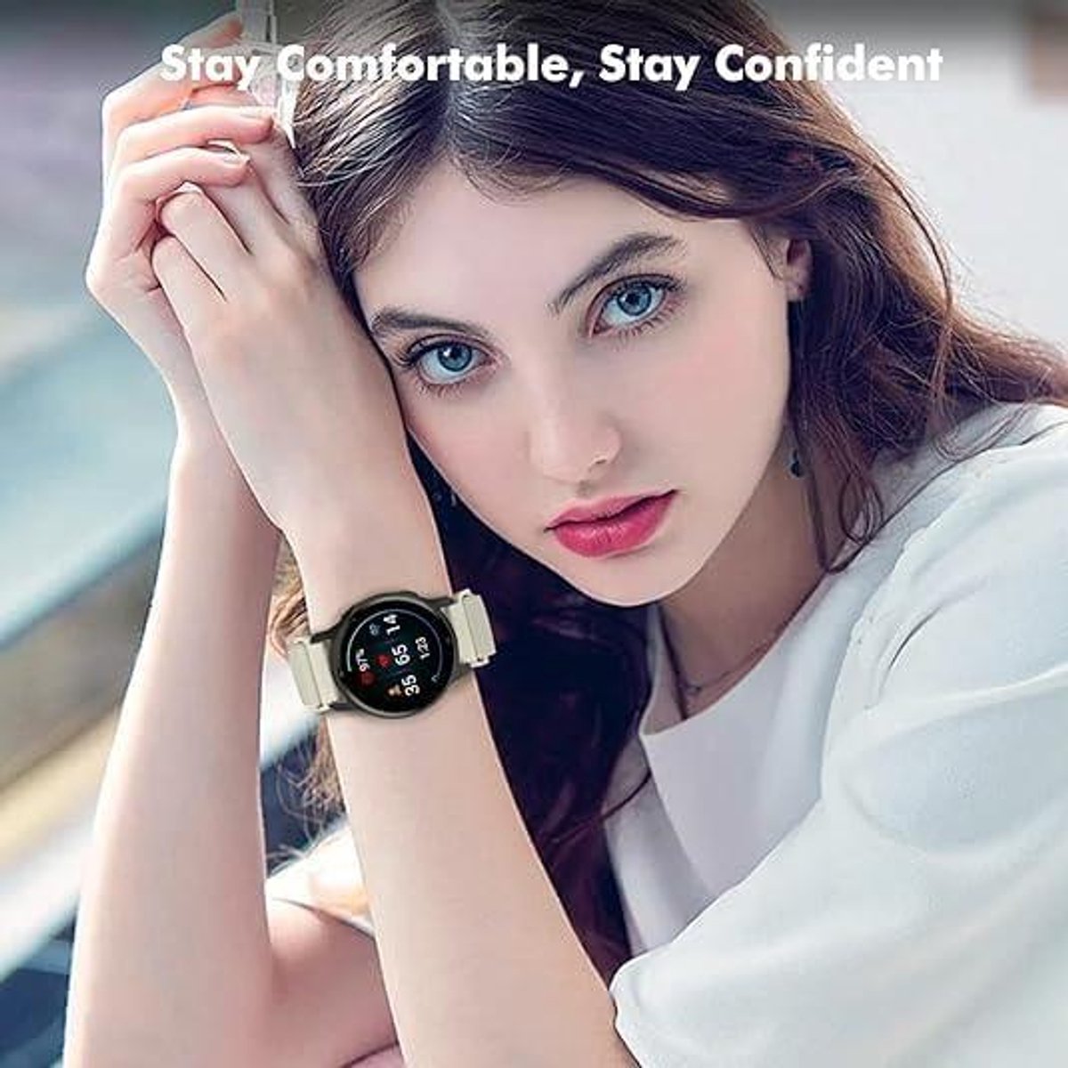 Elastisch Nylon Horlogebandje voor Smartwatches - 18mm - Verstelbaar - Sterrenprint