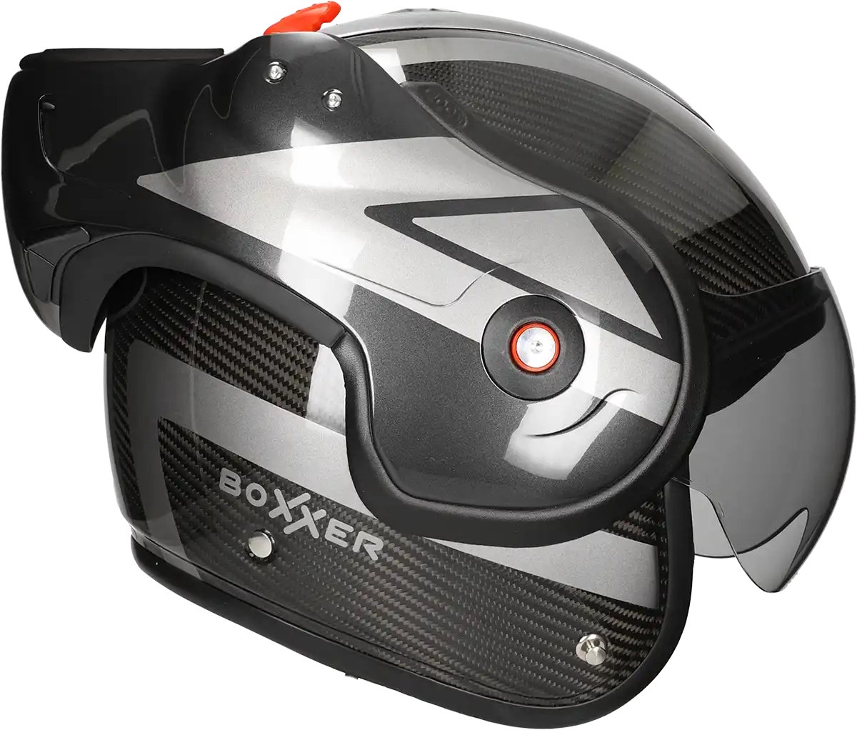 ROOF BoXXer Carbon Dart Donker Zilver Systeemhelm - Maat XL - Helm