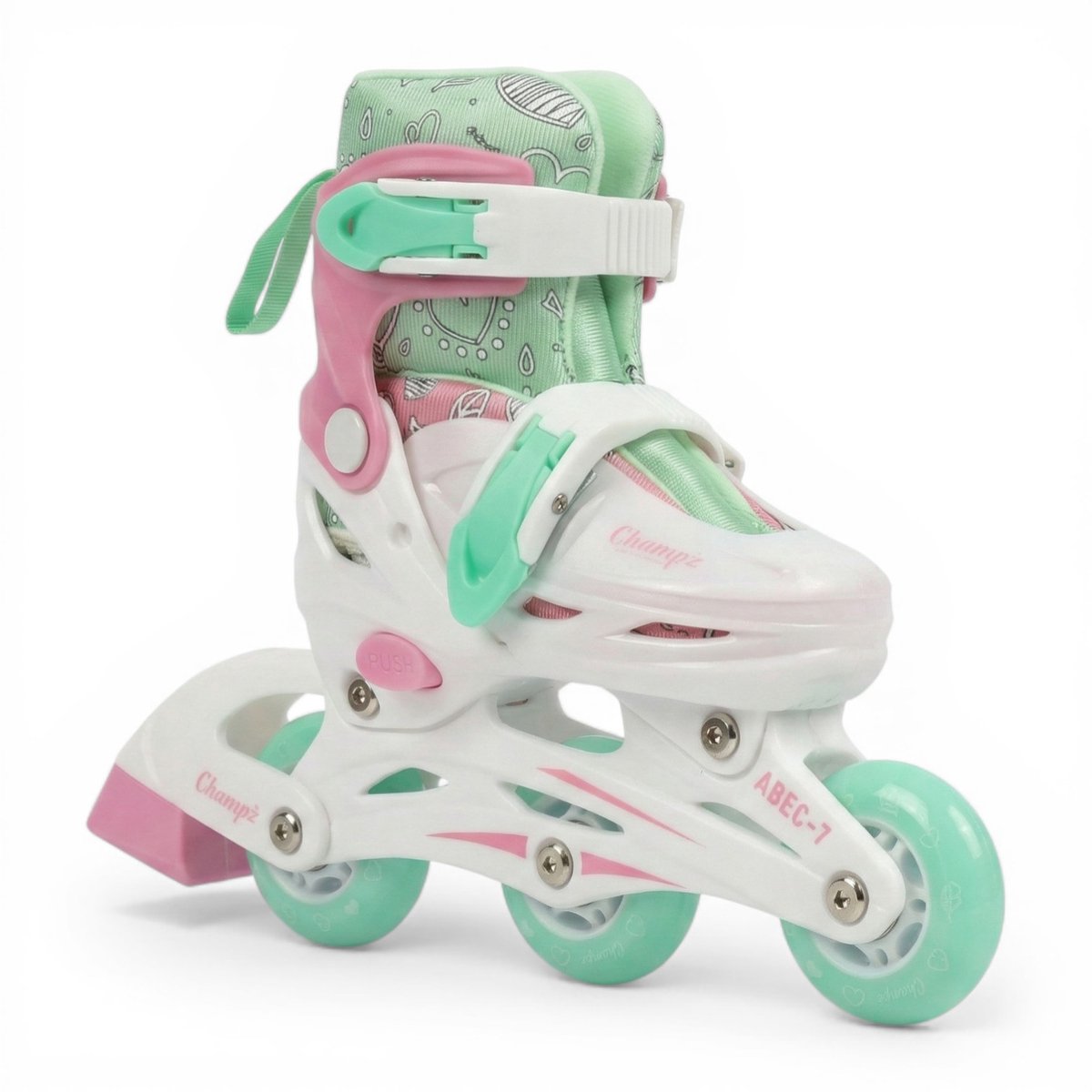 Champz Hardboot Inline Skates | Wit/Groen | Maat 26-29 | ABEC7 | Duurzaam en Stijlvol | Hardboot