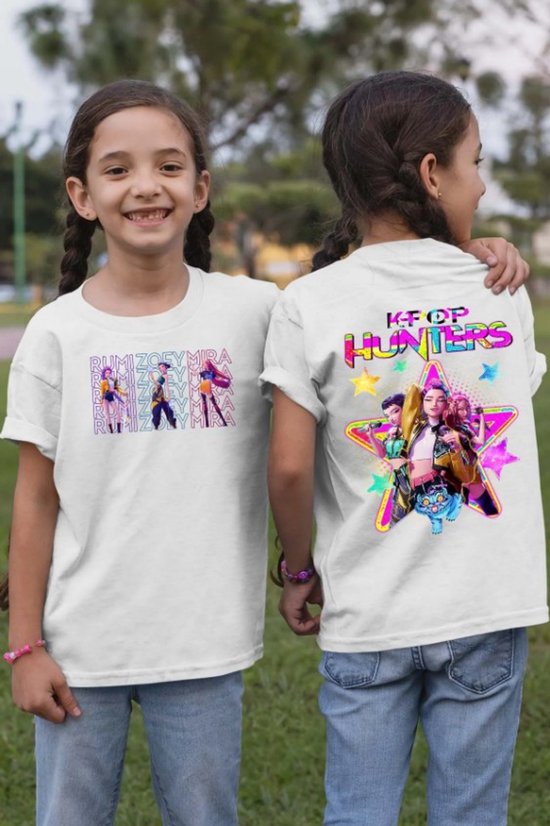 K-Pop Demon Hunters - T-shirt - KPop - Wit. Maat 110/116 cm - 5/6 jaar.