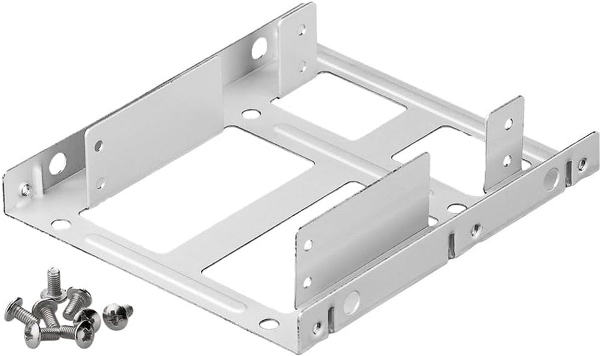 Inbouwframe 2,5" naar 3,5" voor SSD en HDD – 2-voudig – Zilver