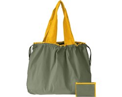 Opvouwbare, herbruikbare boodschappentas met trekkoord, lichtgewicht nylon boodschappentas voor thuis, voor boodschappen, picknick, reizen, strand, als cadeau of promotieartikel.