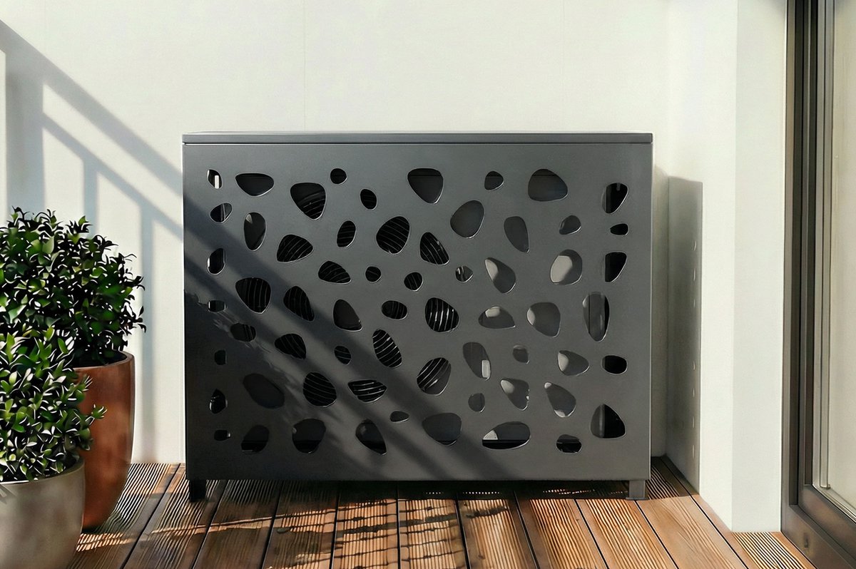 Casanoov Aneto Sunny Grijze Aluminium Afdekking Voor Airconditioner En Warmtepomp - Maat S