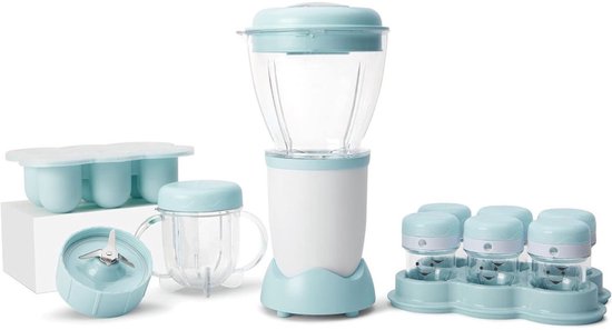 Florixa® Stoomkoker baby - Stomer en Blender - 6-in-1 Multifunctionele Baby Cooker - Wit/Blauw - 32cm x 30cm x 15cm van Merkloos — afbeelding 2