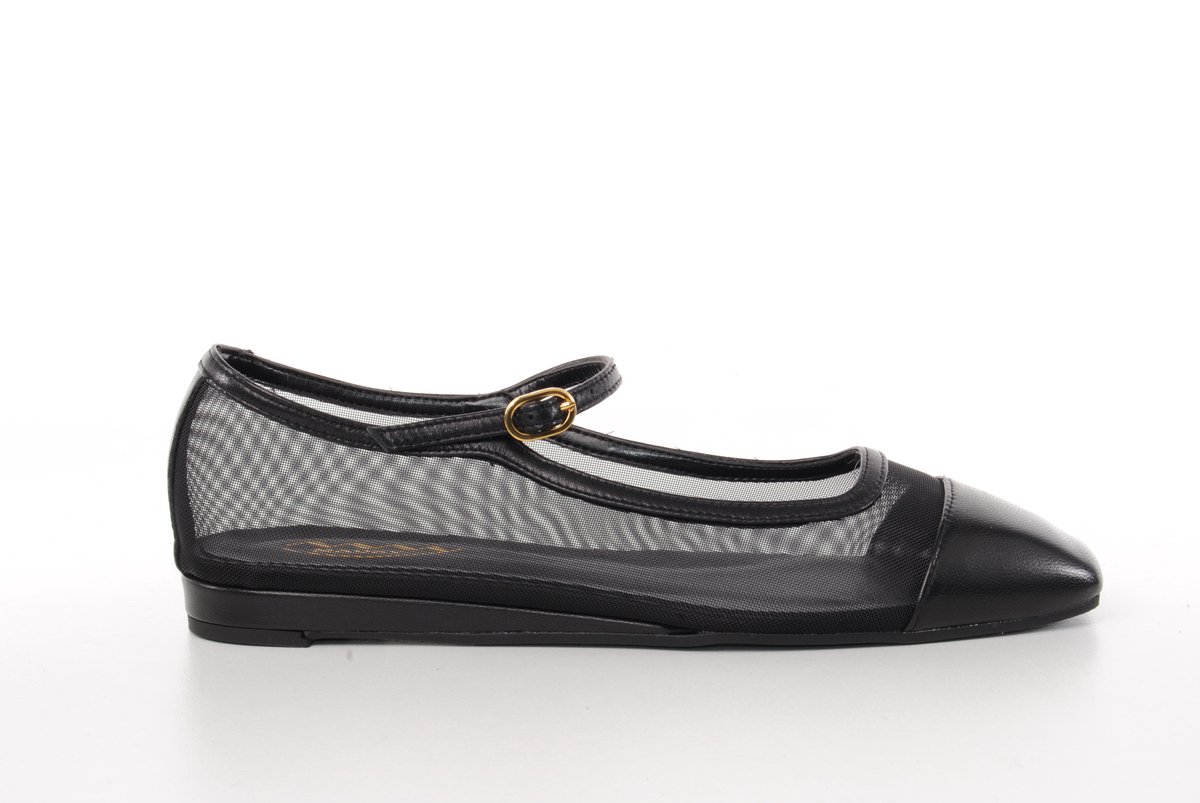 Maury dames mary jane Penelope leder en nylon zwart
