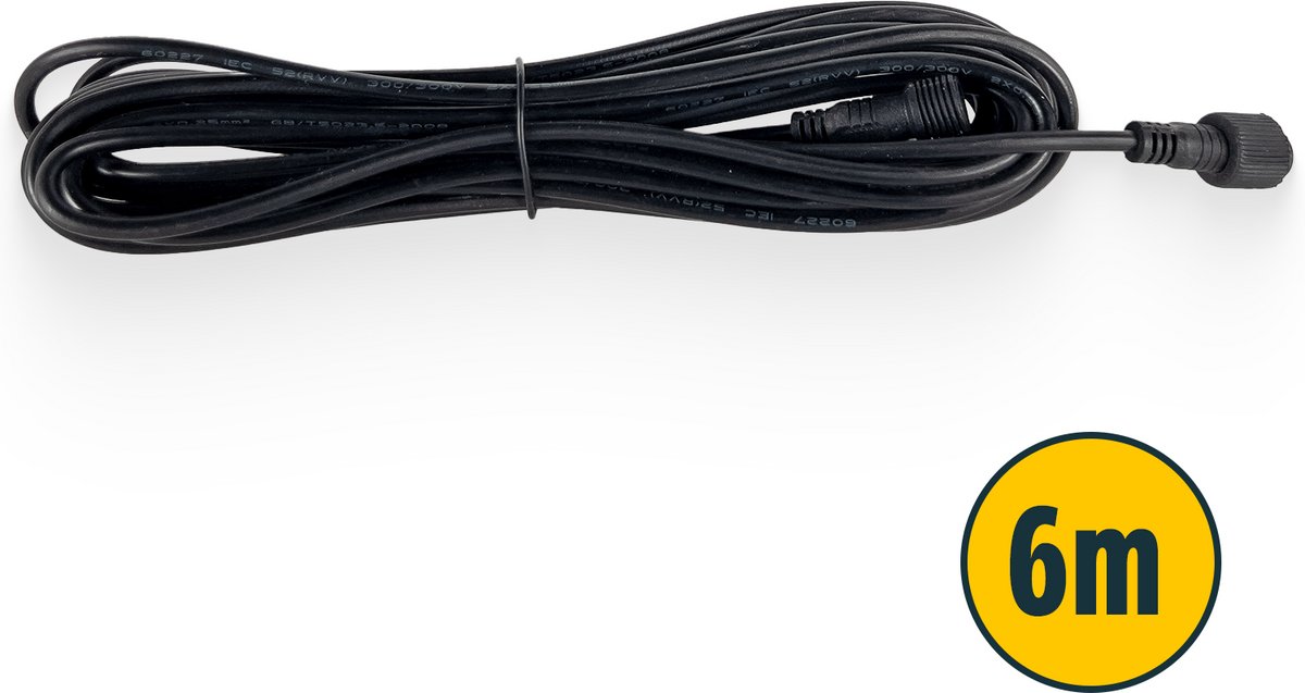 TrueLED Verlengkabel Spots 6 meter - Voor Inbouwspots Overkapping LED 3 Watt - Verlengsnoer Veranda Zwart