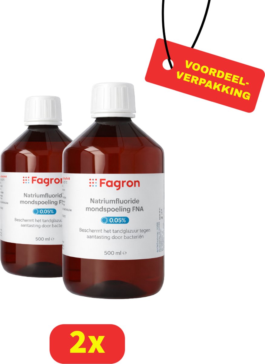 Fagron Natriumfluoride Mondspoeling FNA - 2 x 500 ml - Voordeelverpakking