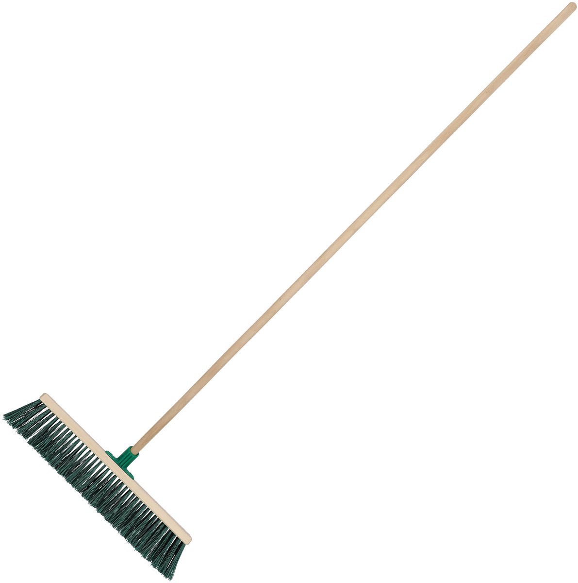 KOTARBAU® Straatbezem, Veegbezem, Tuinbezem, Beukenhout, 50 cm, Groen, Buitenbezem, Harde Veegbezem, Houten Straatbezem, met Houten Steel