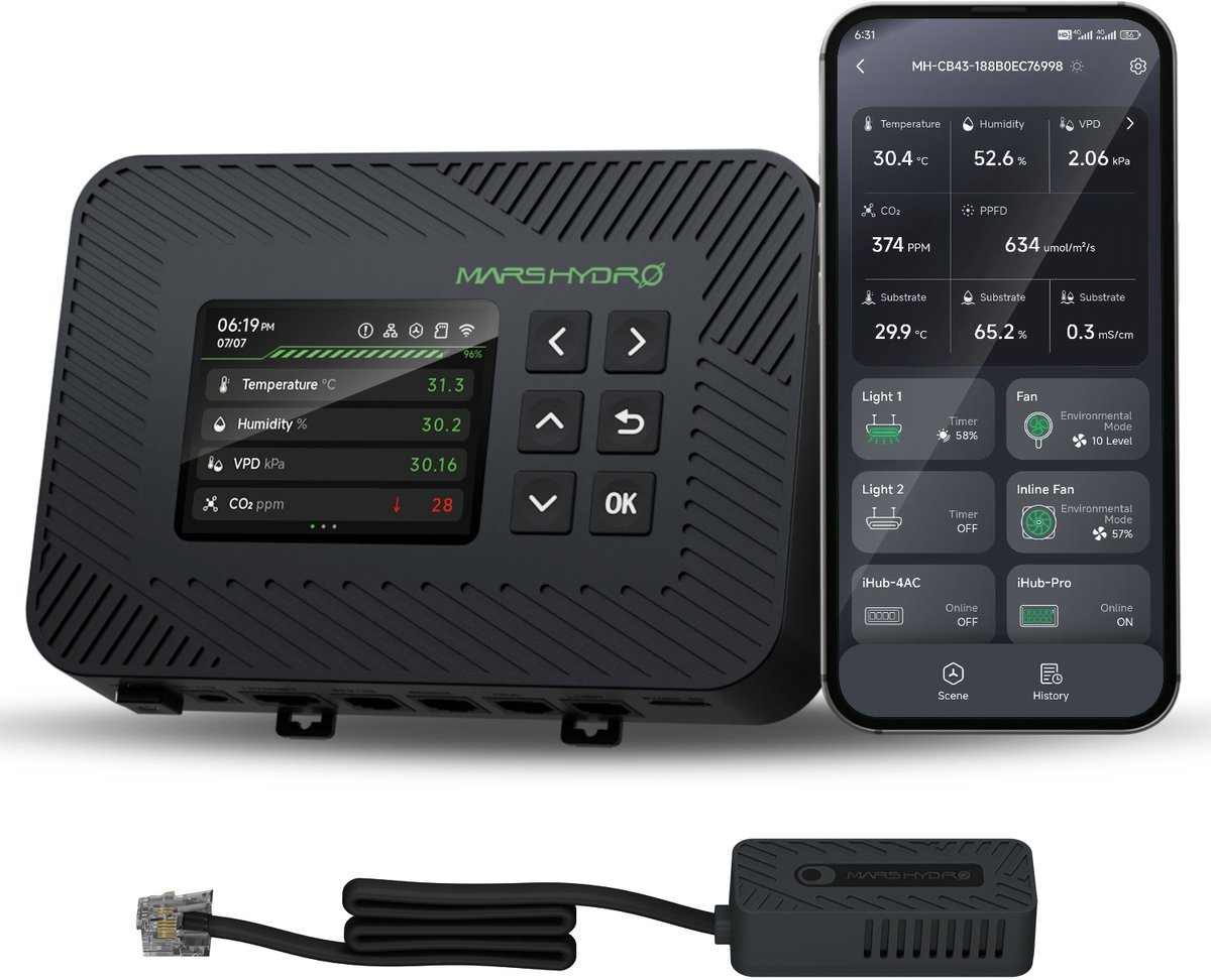 Mars Hydro iController - Slimme bediening - WiFi App - Licht en klimaatbeheersing