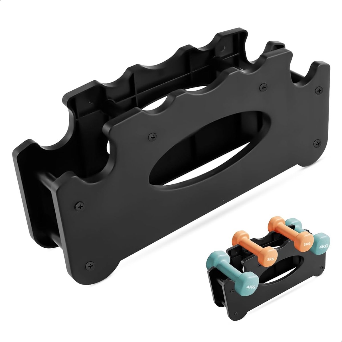 Halterrek - Dumbbell standaard - Halter standaard - Dumbell Rek - Dumbbell Toren - Weight Rack - Dumbbell Houder - Dumbell Opbergrek - Fitnessapparatuur - Belastbaar - Zwart - van Imperatoris
